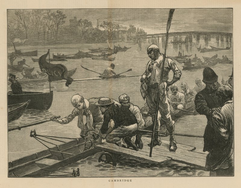 Bootsrennen auf dem Fluss Cam in Cambridge von English School