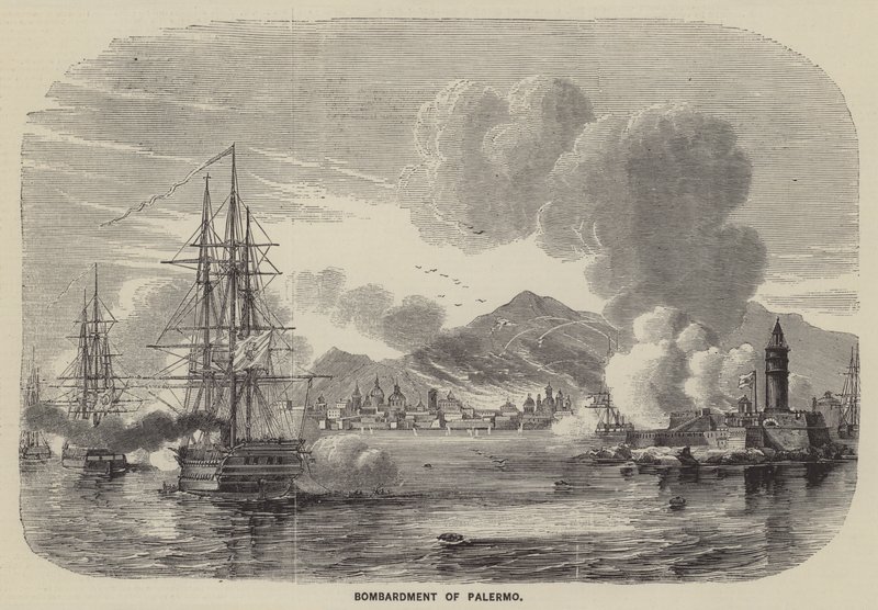 Bombardierung von Palermo (Gravur) von English School