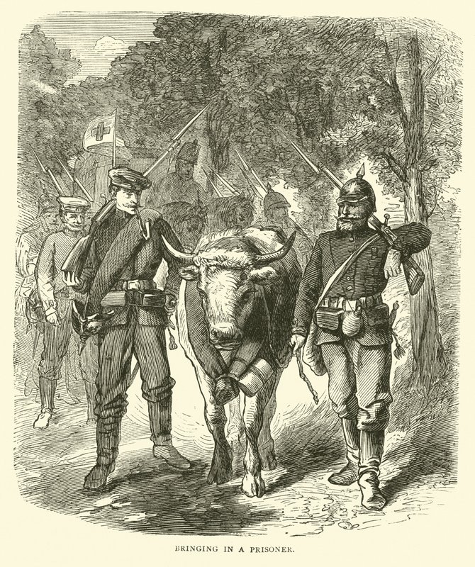Einen Gefangenen hereinbringen, September 1870 von English School