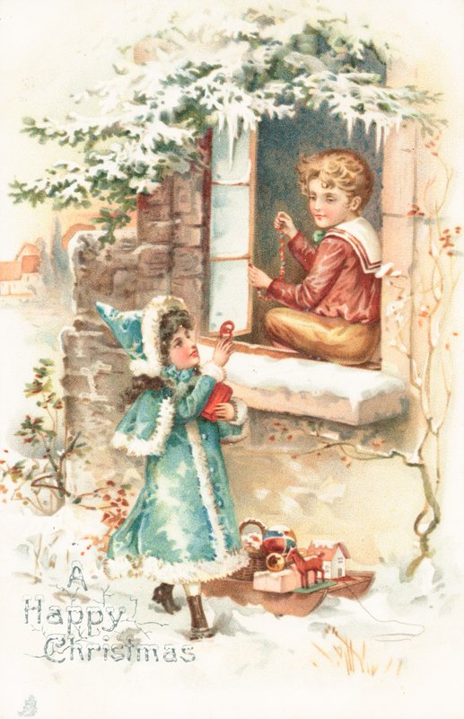 Britische Weihnachtskarte von English School