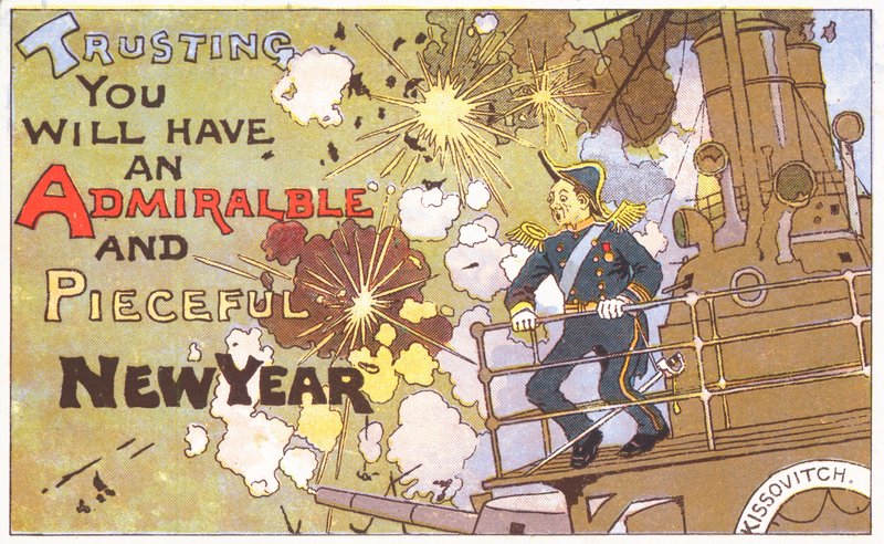 Britische Neujahrskarte von English School
