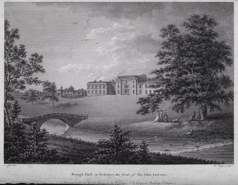 Brough Hall in Yorkshire, der Sitz von Sir John Lawson von English School