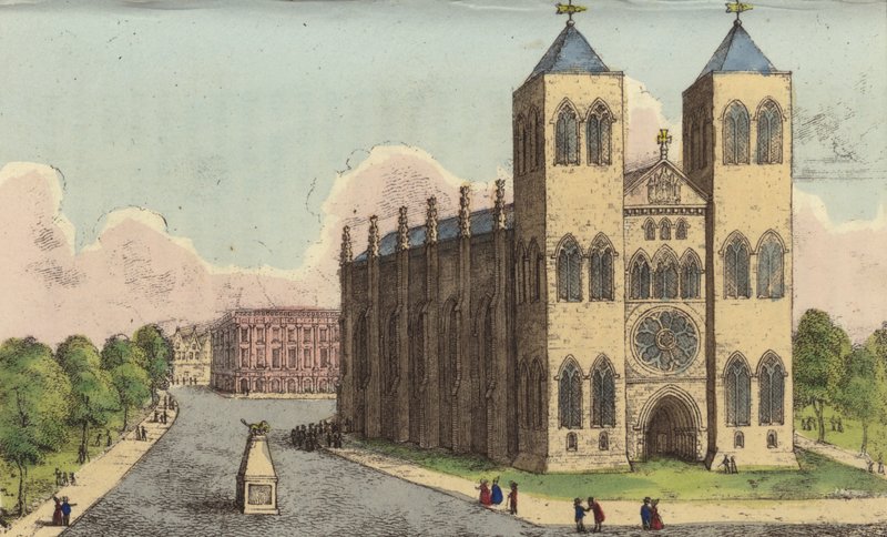 Braunschweiger Dom, Deutschland, letzte Ruhestätte von Königin Caroline, entfremdete Ehefrau von König Georg IV. (farbiger Stich) von English School