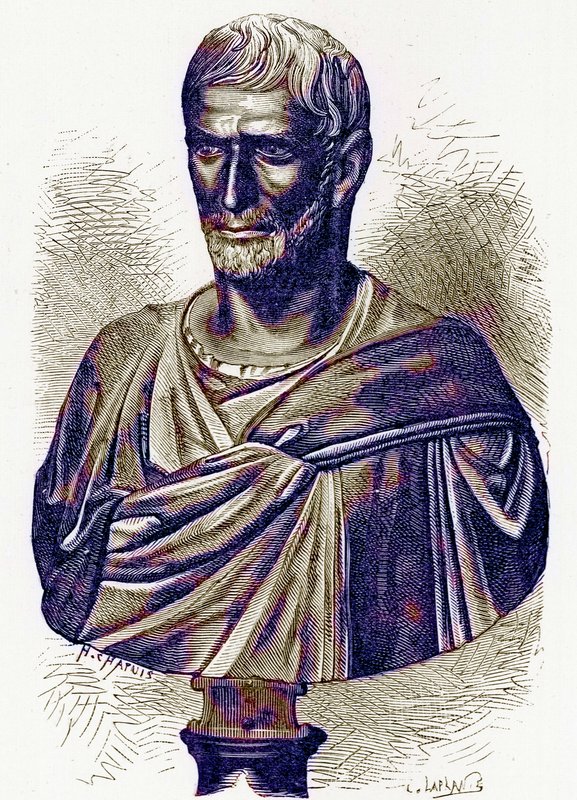 Brutus, Büste im Kapitol, Illustration aus Geschichte Roms von Victor Duruy, veröffentlicht 1884 von English School