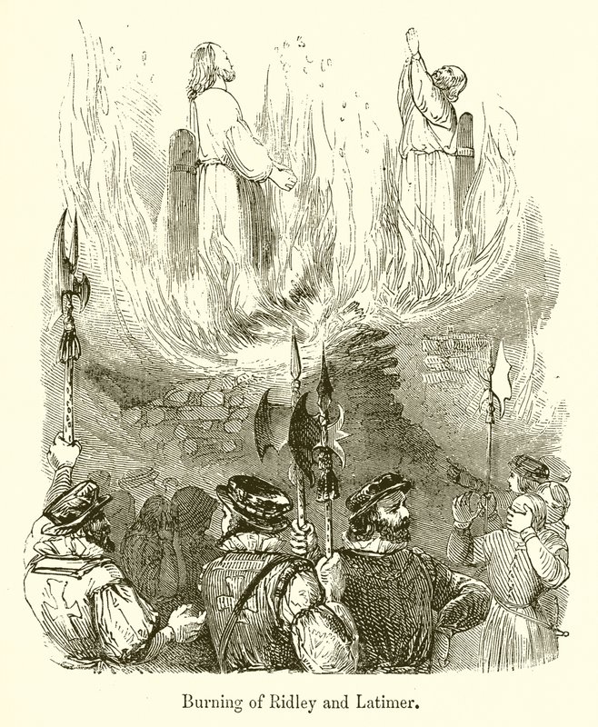 Verbrennung von Ridley und Latimer von English School