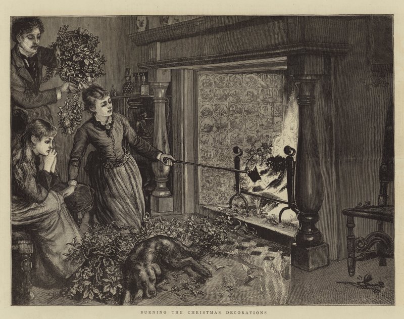 Das Verbrennen der Weihnachtsdekorationen von English School