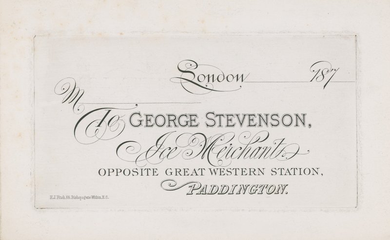 Visitenkarte für George Stevenson von English School