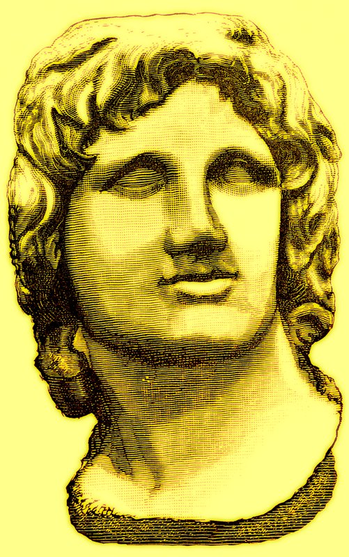 Büste von Alexander dem Großen, Illustration aus Geschichte Roms von Victor Duruy, veröffentlicht 1884 von English School