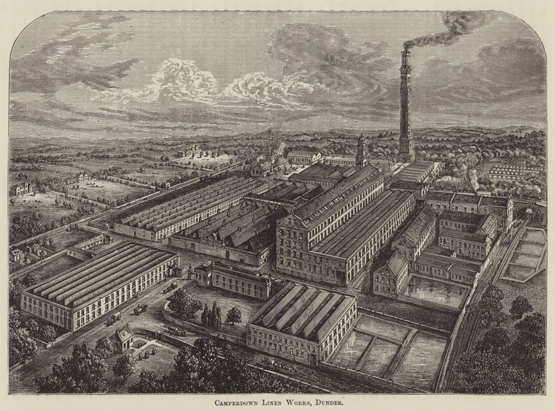 Camperdown Leinenwerke, Dundee (Gravur) von English School