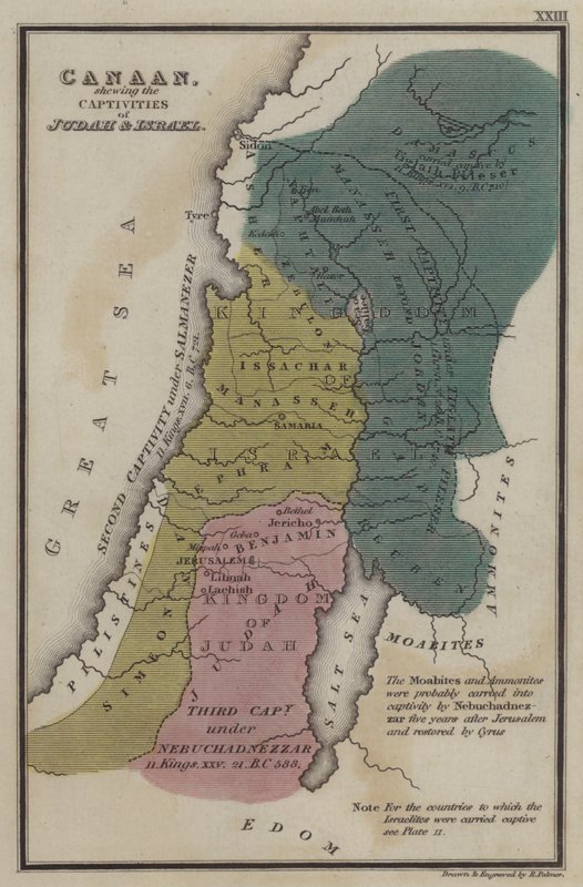 Kanaan, zeigt die Gefangenschaften von Juda und Israel von English School