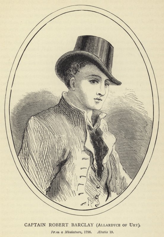 Kapitän Robert Barclay, Allardyce von Ury, nach einem Miniaturbild, 1798, Aetatis 19 von English School