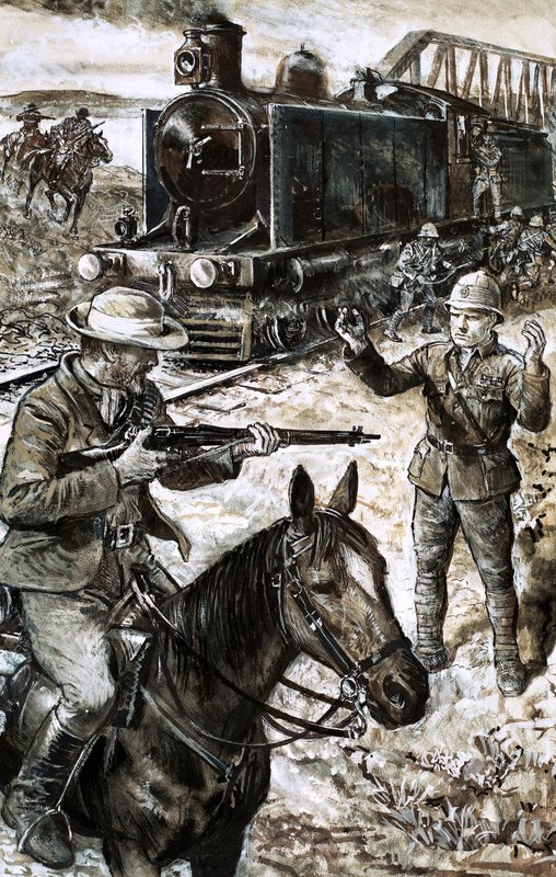Gefangennahme von Winston Churchill während des Burenkriegs von English School