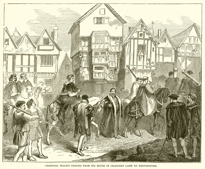 Kardinal Wolsey geht von seinem Haus in der Chancery Lane nach Westminster von English School