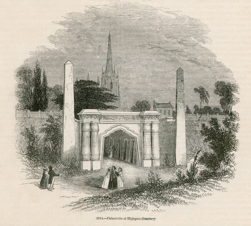 Katakomben des Highgate Cemetery, London von English School