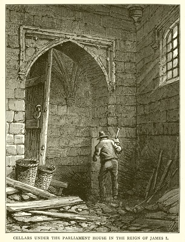 Keller unter dem Parlamentsgebäude zur Zeit von Jakob I. von English School
