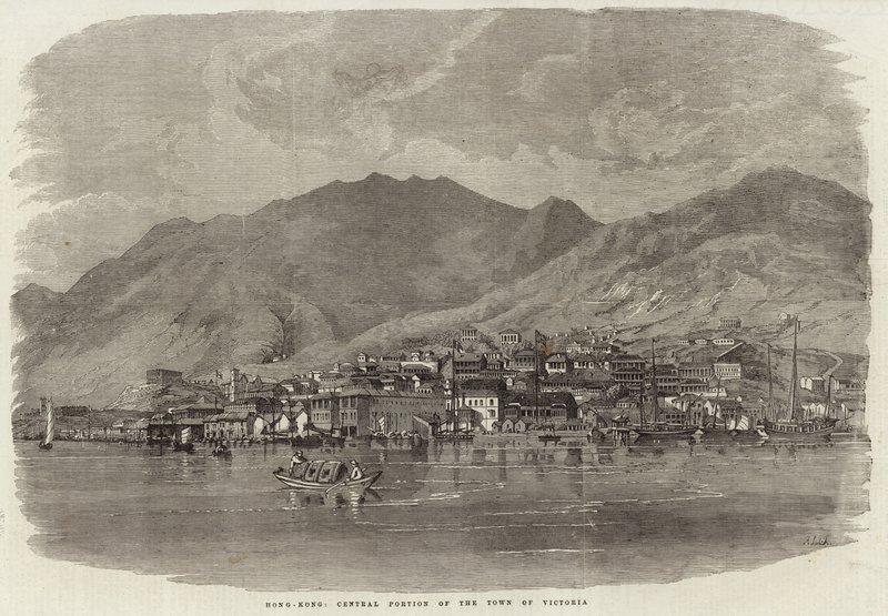 Zentraler Teil der Stadt Victoria in Hongkong von English School