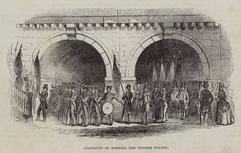Eröffnungszeremonie des Thames-Tunnels, 1843 von English School