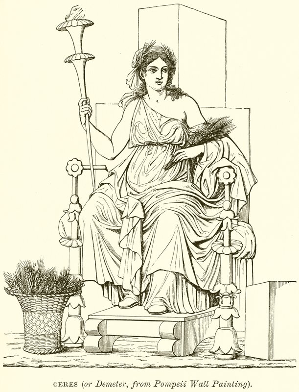 Ceres (oder Demeter, aus Pompeji-Wandmalerei) von English School