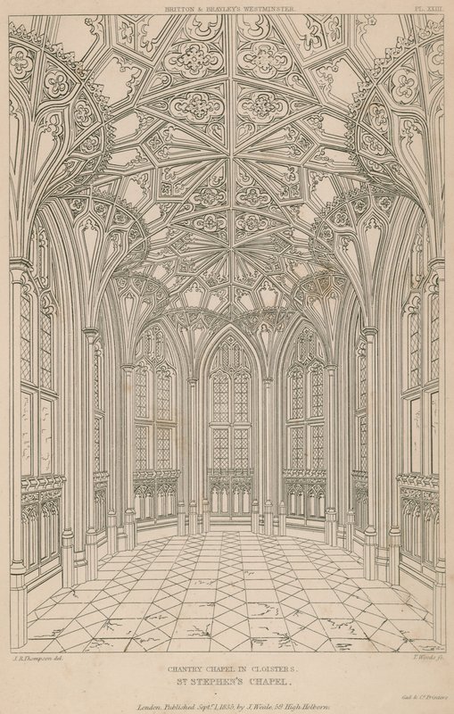 Chantry Kapelle in den Kreuzgängen, St. Stephens Kapelle, Westminster Palace von English School