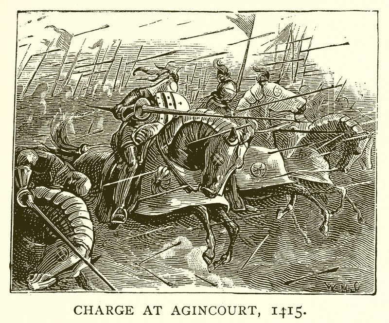 Angriff bei Agincourt, 1415 von English School