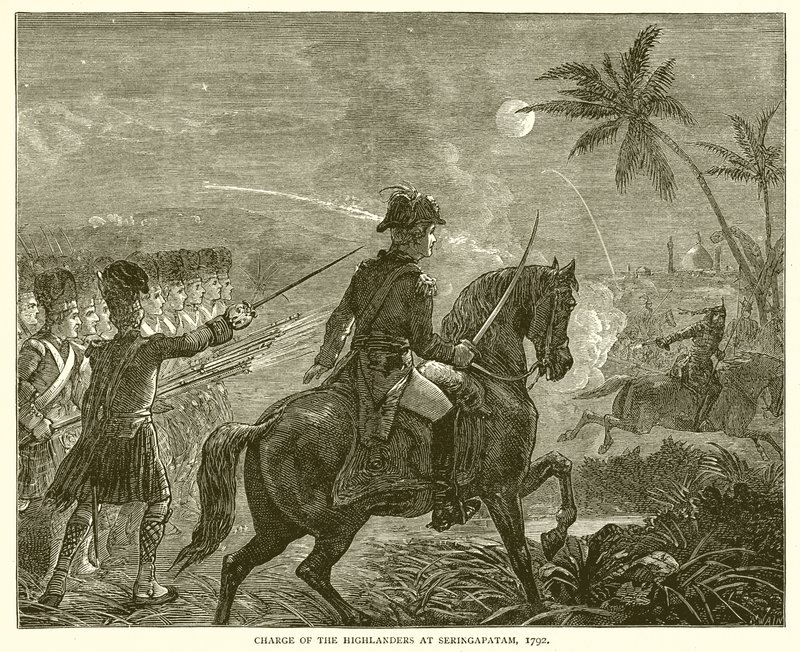 Angriff der Highlander bei Seringapatam, 1792 von English School
