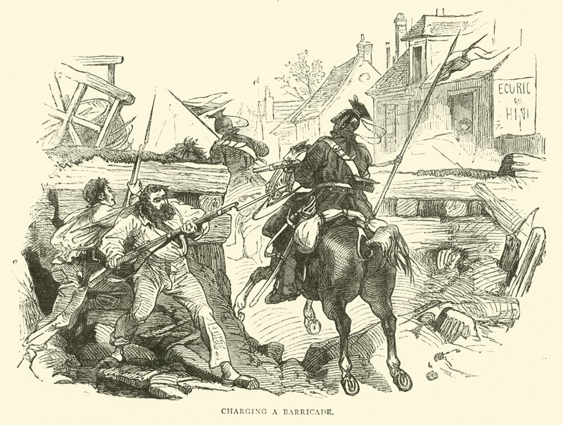 Sturm auf eine Barrikade, Oktober 1870 von English School