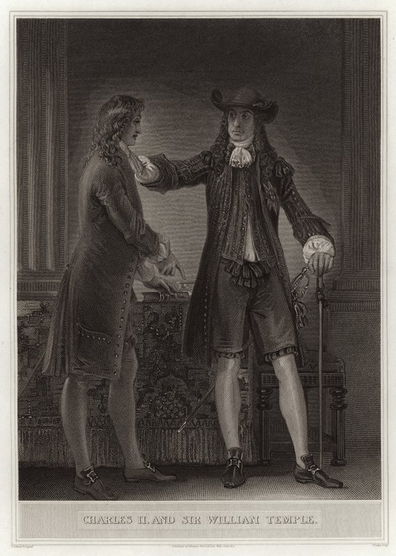 Charles II und Sir William Temple von English School