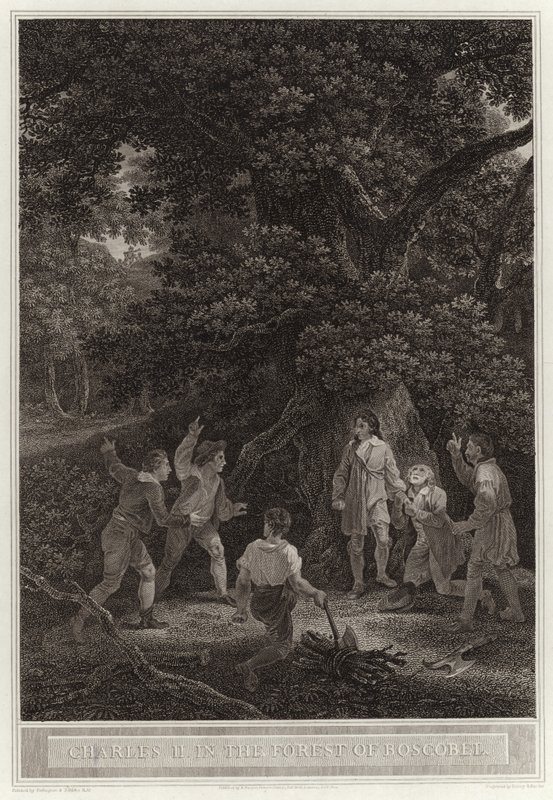 Charles II im Wald von Boscobel von English School