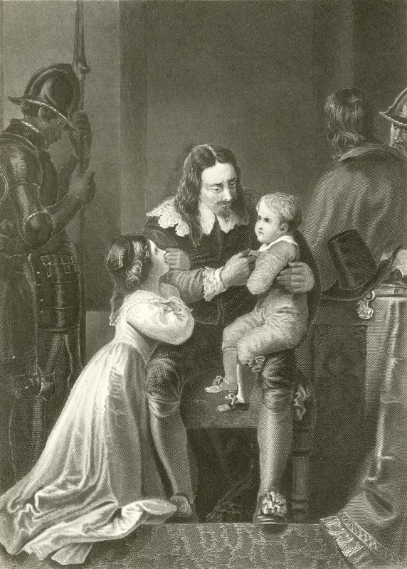 Karl I. verabschiedet sich von seinen Kindern von English School