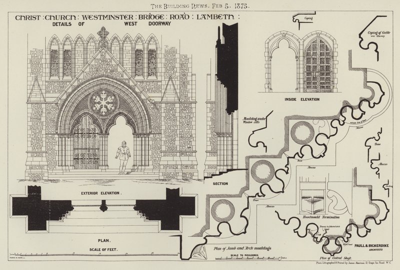 Christ Church, Westminster Bridge Road, Lambeth (Stich) von English School