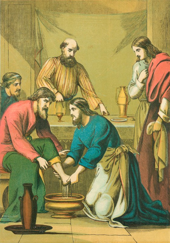 Christus wäscht seinen Jüngern die Füße von English School