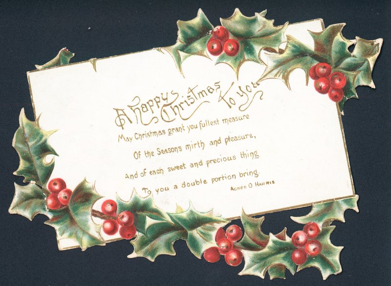 Weihnachtsreim, Weihnachtskarte von English School