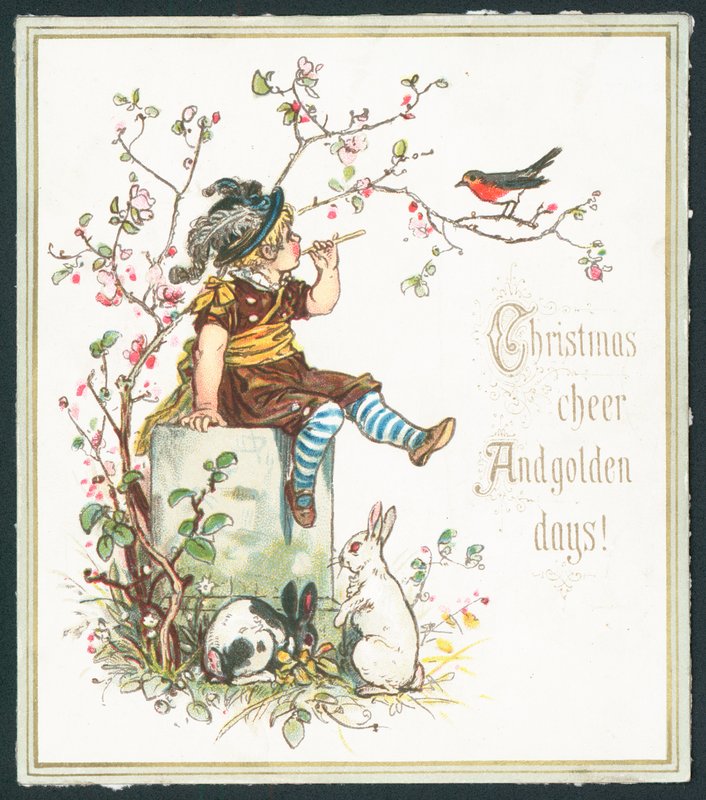 Weihnachtsfreude und goldene Tage - Weihnachtsgrußkarte von English School