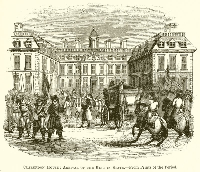Clarendon House: Ankunft des Königs in Staat von English School