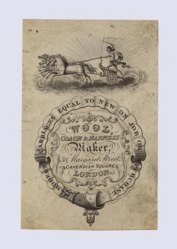 Kutschen- und Geschirrhersteller, Wool, Visitenkarte von English School