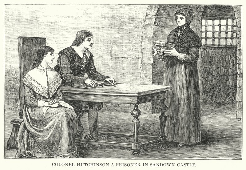 Colonel Hutchinson als Gefangener in Sandown Castle von English School