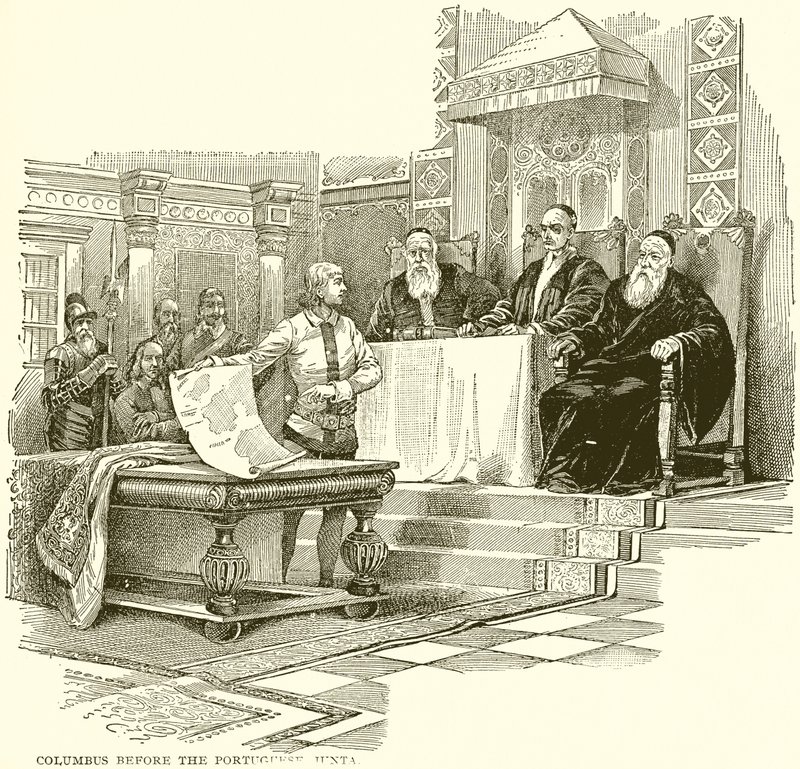 Kolumbus vor der portugiesischen Junta von English School
