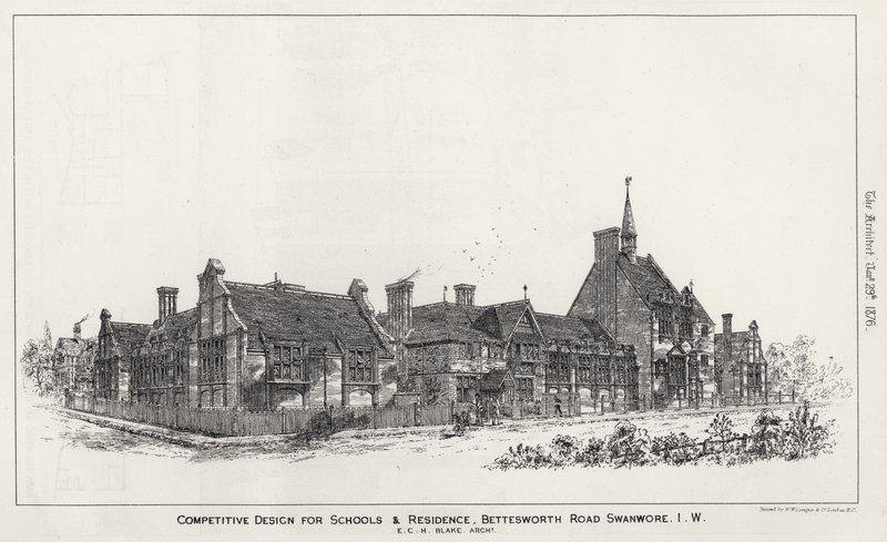 Wettbewerbsentwurf für Schulen und Residenz, Bettesworth Road, Swanwore, Isle of Wight von English School