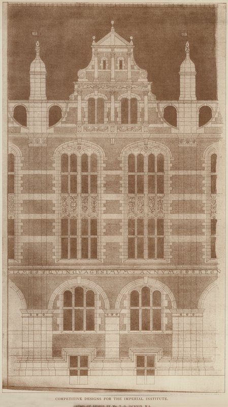 Wettbewerbsentwürfe für das Imperial Institute (Gravur) von English School