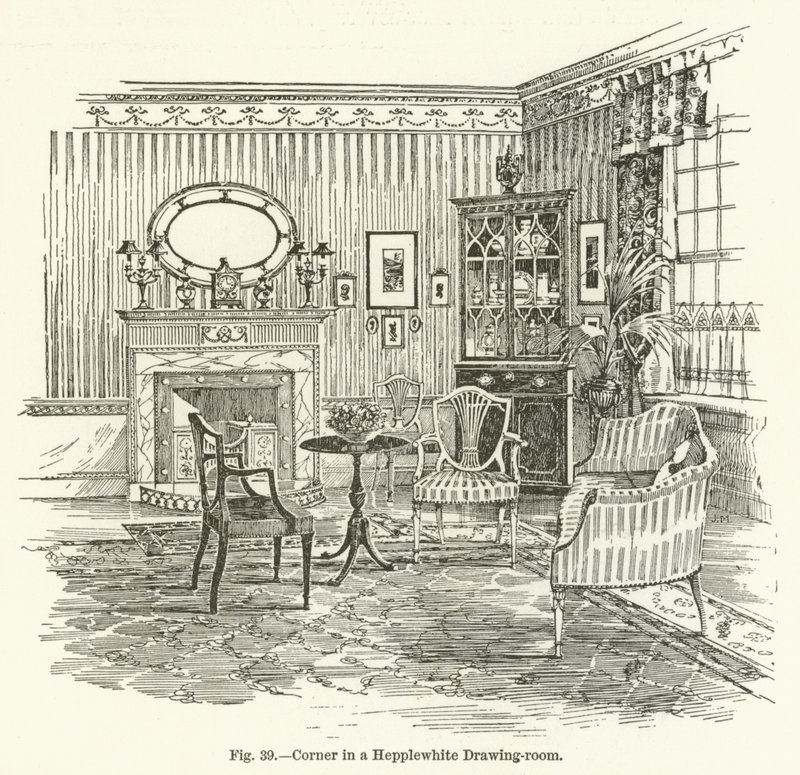 Ecke in einem Hepplewhite-Zimmer von English School