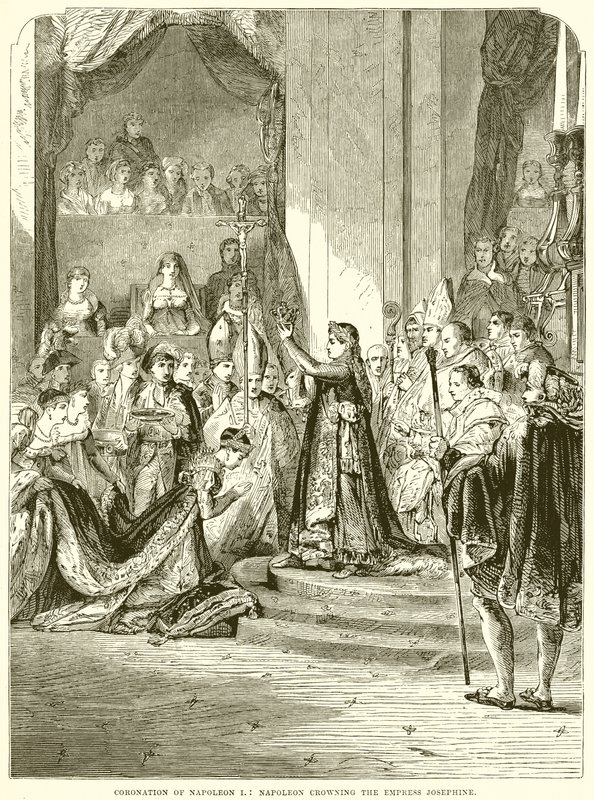 Krönung von Napoleon I: Napoleon krönt die Kaiserin Josephine von English School