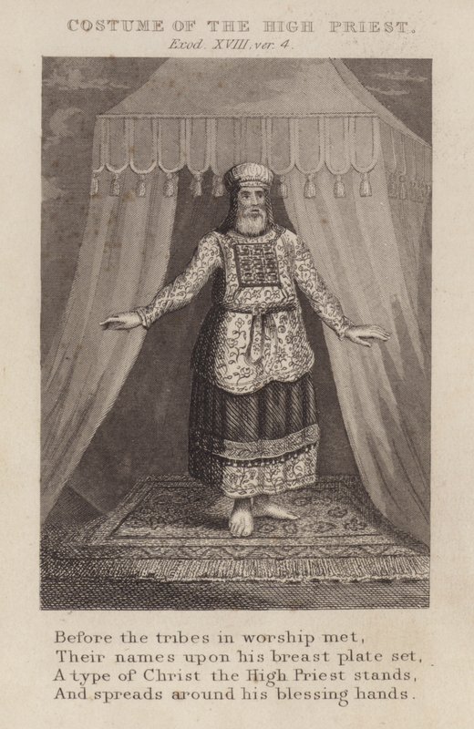 Kostüm des Hohepriesters, Exodus XVIII, Vers 4 (Gravur) von English School