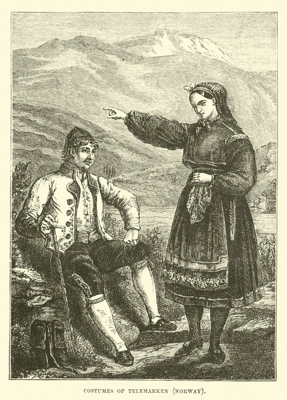 Kostüme von Telemarken, Norwegen von English School