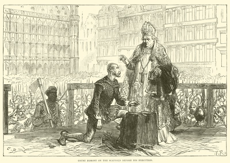 Graf Egmont auf dem Schafott vor seiner Hinrichtung von English School