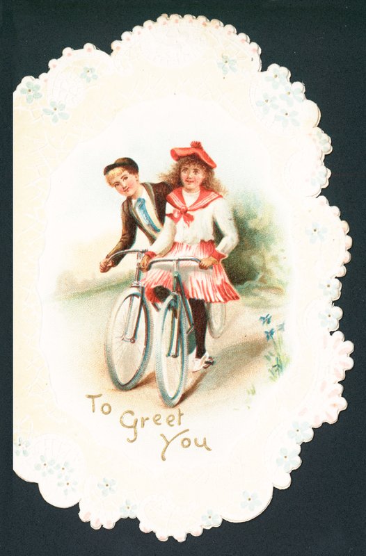 Paar beim Radfahren von English School