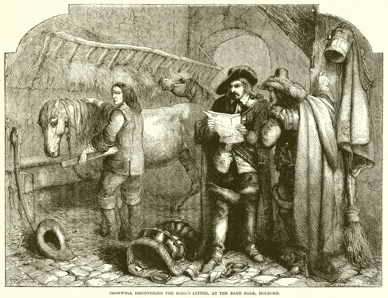 Cromwell entdeckt den Brief des Königs im Blue Boar, Holborn von English School