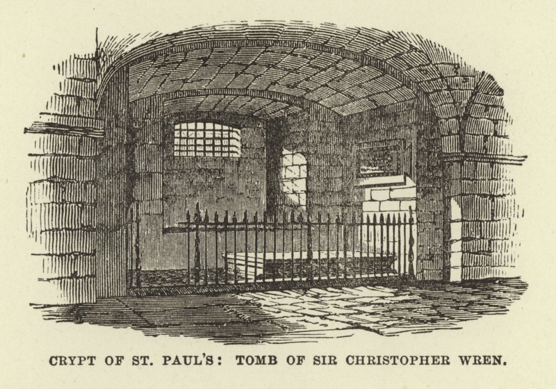 Krypta von St. Pauls, Grab von Sir Christopher Wren von English School