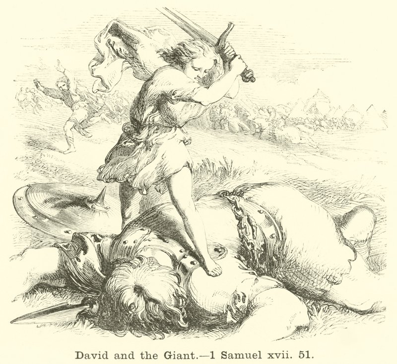 David und der Riese, 1 Samuel, xvii, 51 von English School