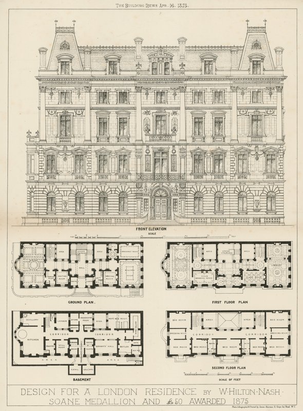 Entwurf für eine Londoner Residenz von W. Hilton Nash von English School