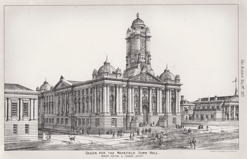 Entwurf für das Rathaus von Wakefield (Gravur) von English School